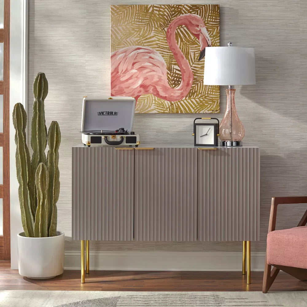 Valen Channel Front Sideboard Taupe - Lifestorey