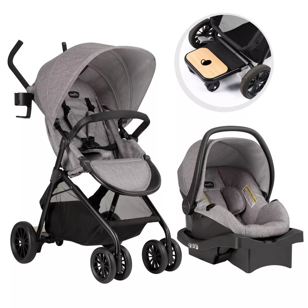 Evenflo Sibby Travel System with LiteMax 35 Infant Car Seat Mineral Gray