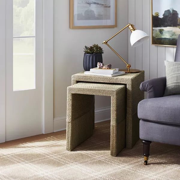 Set of 2 Woven Nesting Tables - Threshold designed with Studio McGee