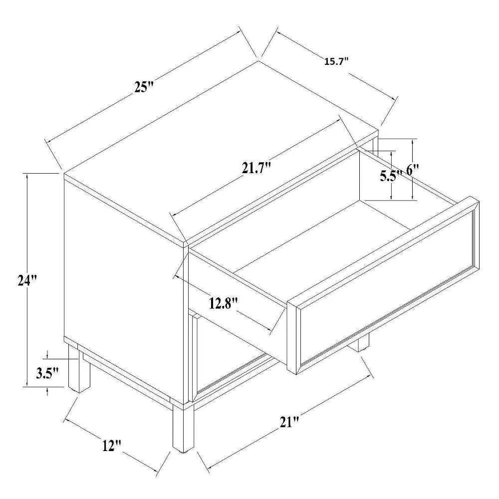 Cane Transitional Nightstand - Hearth & Hand