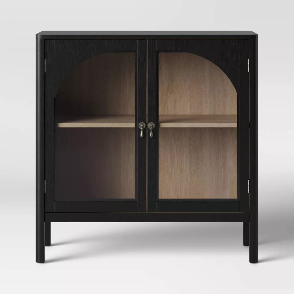 New Bedford 2 Door Accent Cabinet Black - Threshold