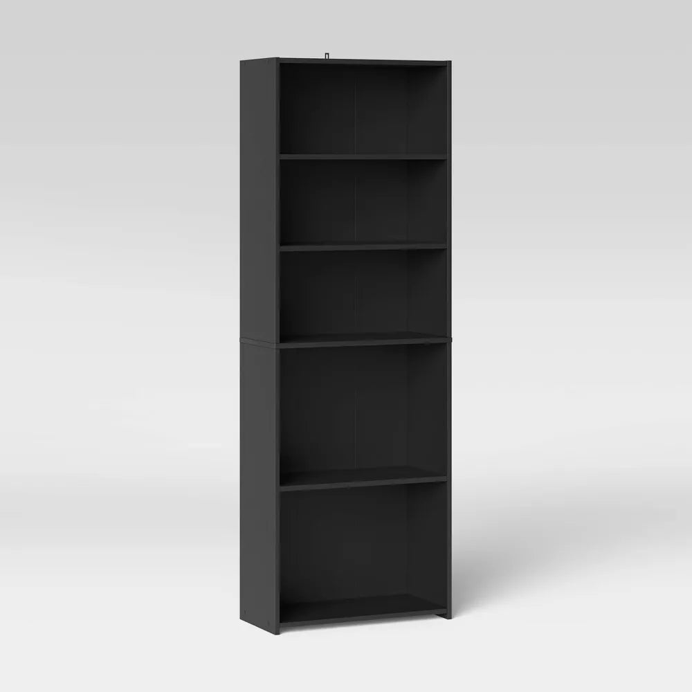 5 Shelf Bookcase Black- Room Essentials