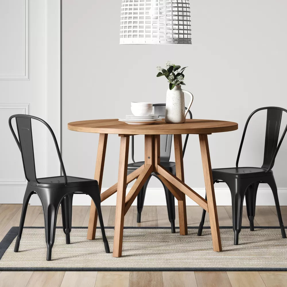42" Clarksburg Cross Leg Wood Dining Table Round Brown - Threshold