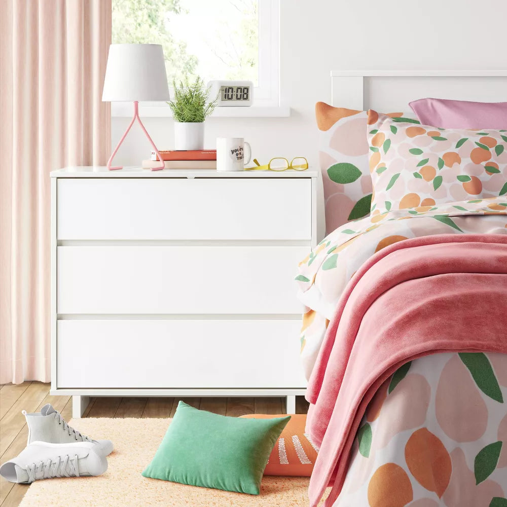 Modern 3 Drawer Dresser White- Room Essentials
