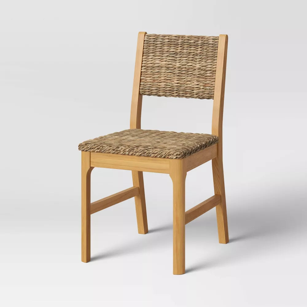 Castine Wood Dining Chair with Woven Seat and Back Natural - Threshold