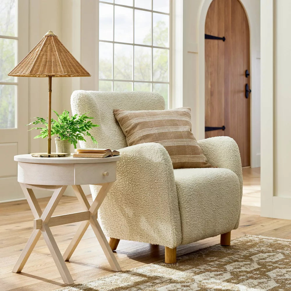 Wasatch Round Accent Table with Drawer Off White - Threshold designed with Studio McGee