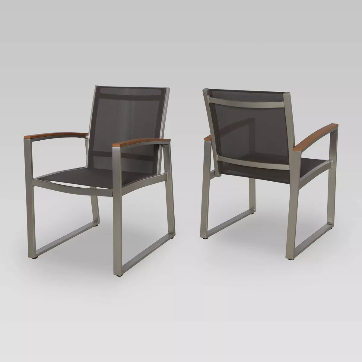 Glasgow Outdoor Dining Chairs with Aluminum Frame (Set of 2) by Christopher Knight Home
