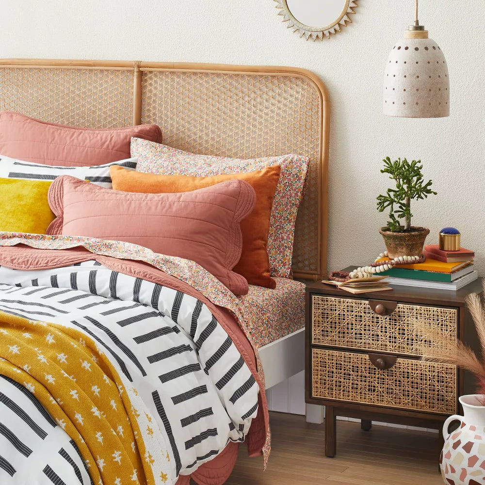 Palermo Nightstand Daisy Webbing Brown - Opalhouse designed with Jungalow