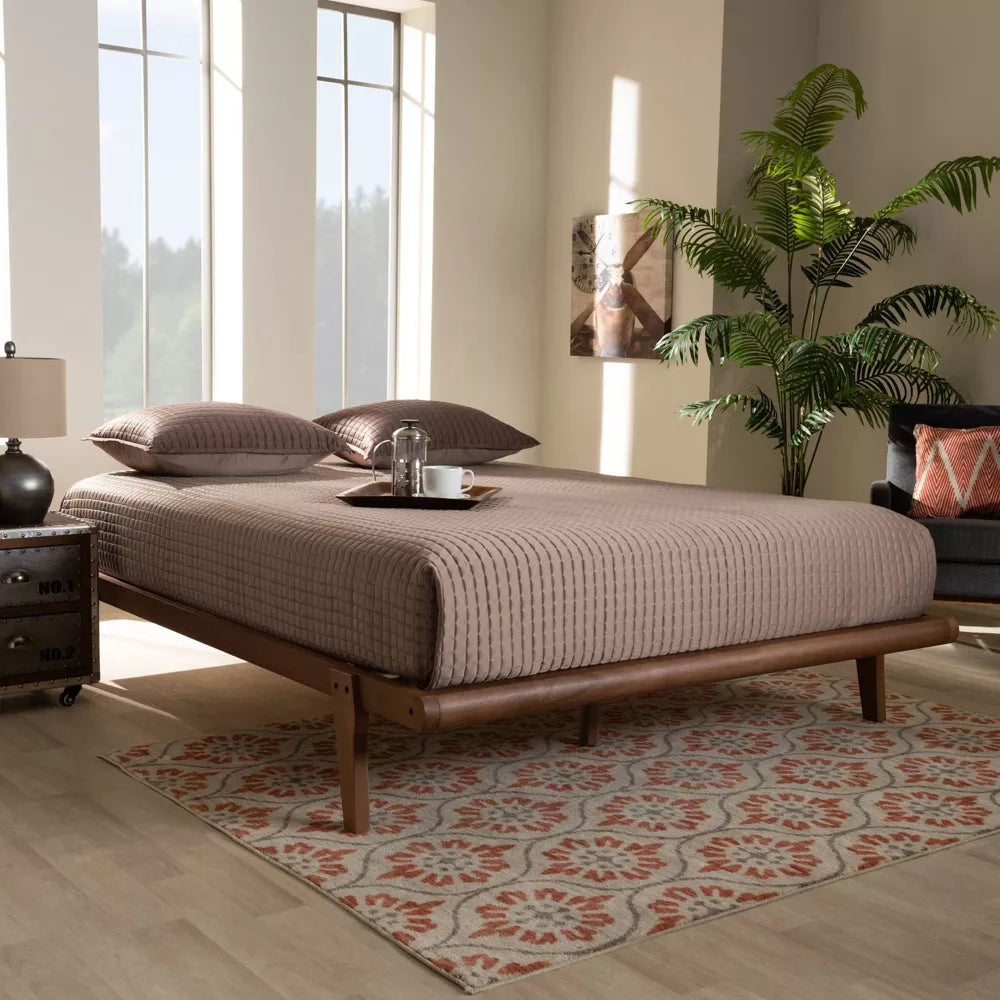 Kaia Finished Wood Platform Bed Frame Full - Baxton Studio