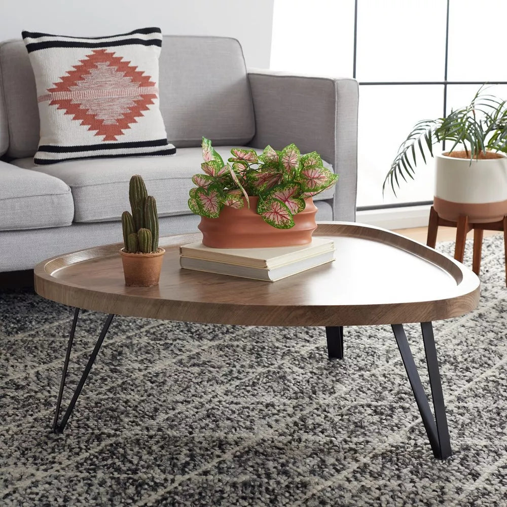 Amira Coffee Table -Oak/Black Safavieh