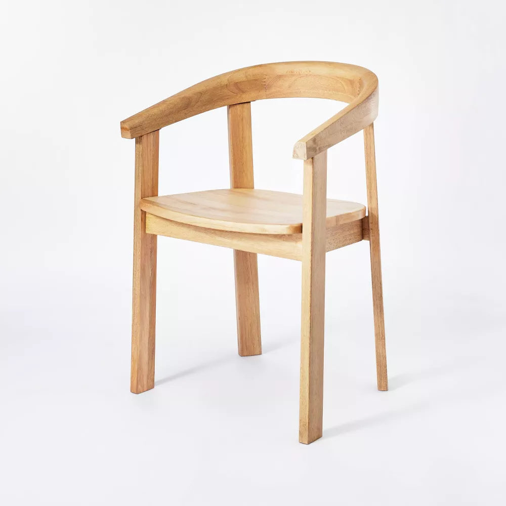 Terra Solid Wood Curved Back Dining Chair Natural - Threshold designed with Studio McGee