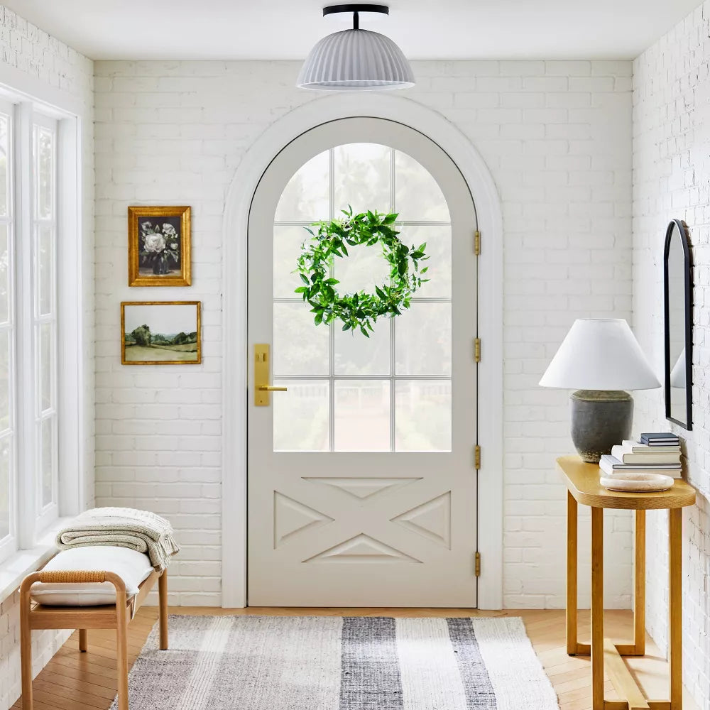 Scalloped Semi-Flush Mount Ceiling Light Black - Threshold designed with Studio McGee
