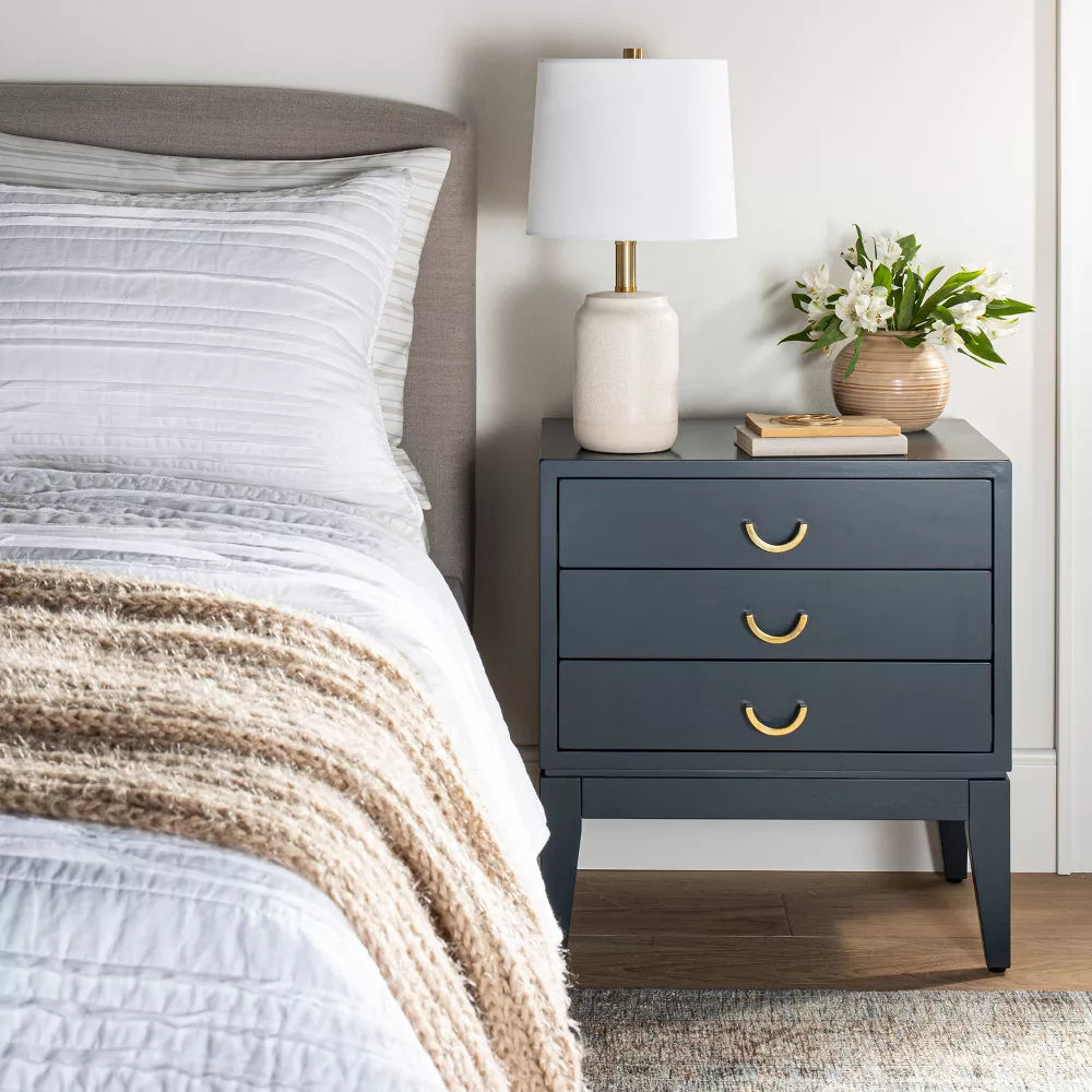 Quail Hill 3 Drawer Nightstand Mount Etna Blue - Threshold™ designed with Studio McGee