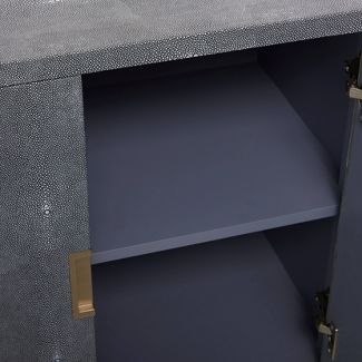 Contemporary Crocodile Textured Wood Cabinet 2-Door Gray - Olivia & May