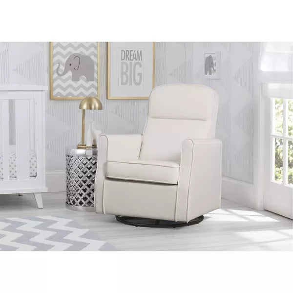 Delta Children Blair Slim Nursery Glider Swivel Rocker Chair-White