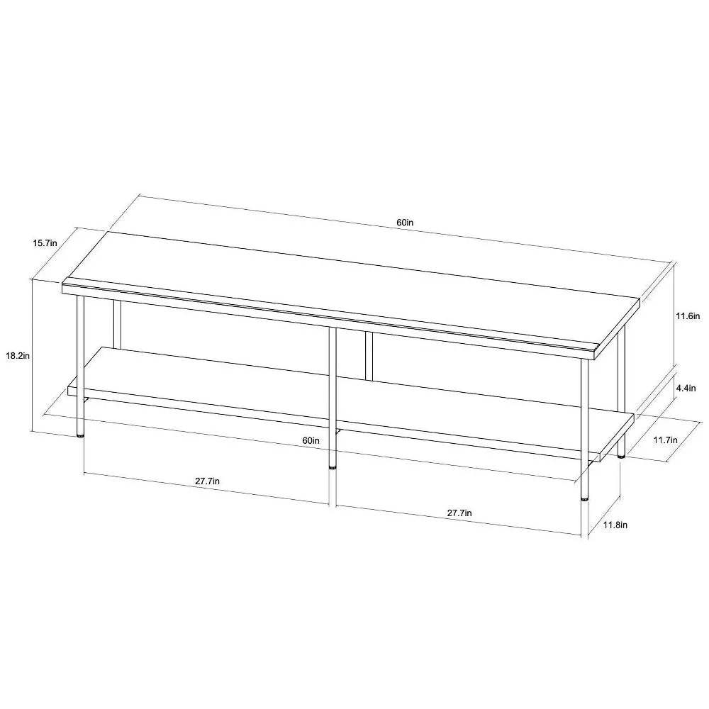 Wood and Metal TV Stand for TVs up to 60" Natural -Room Essentials