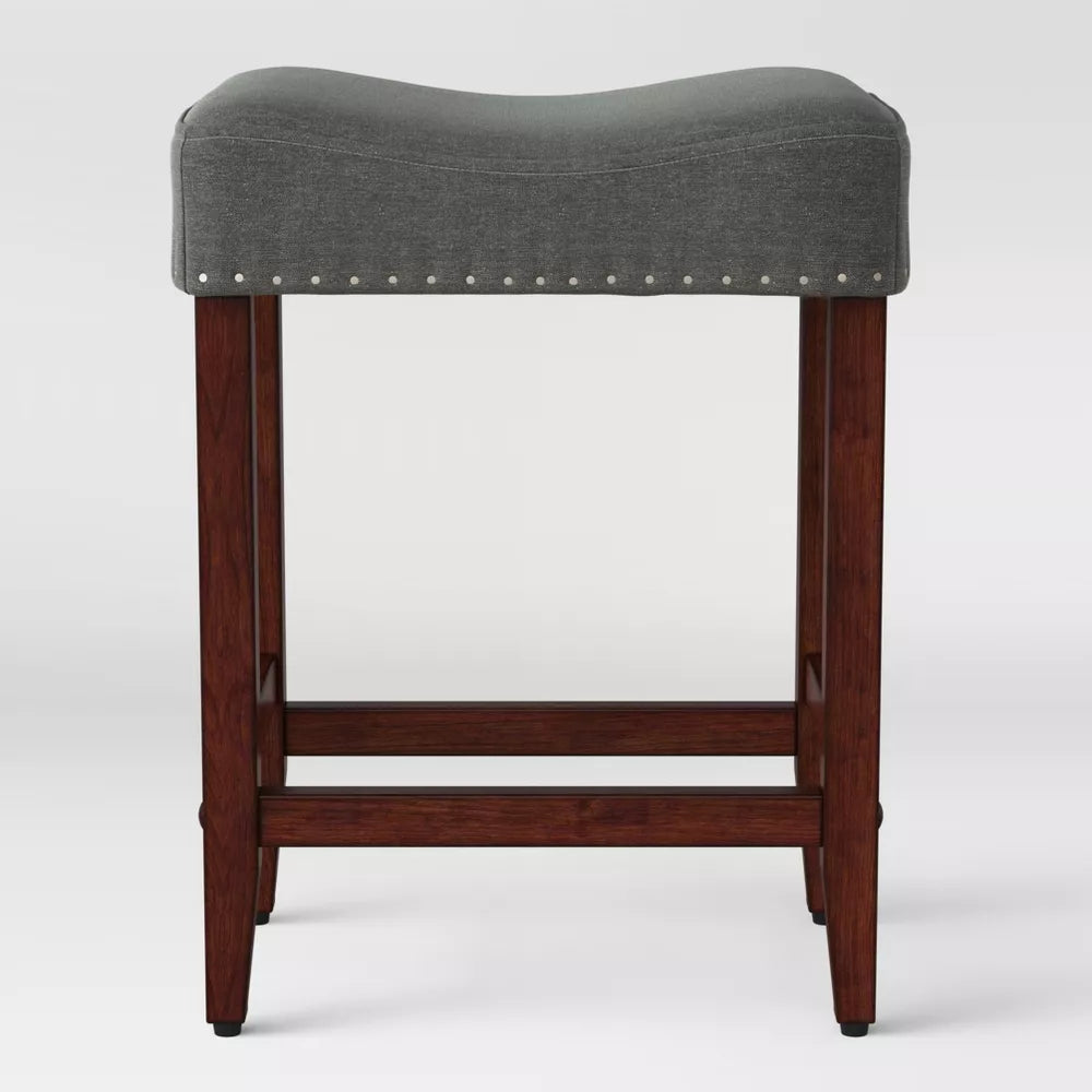 24" Rumford Saddle Counter Height Barstool with Wood Leg - Threshold