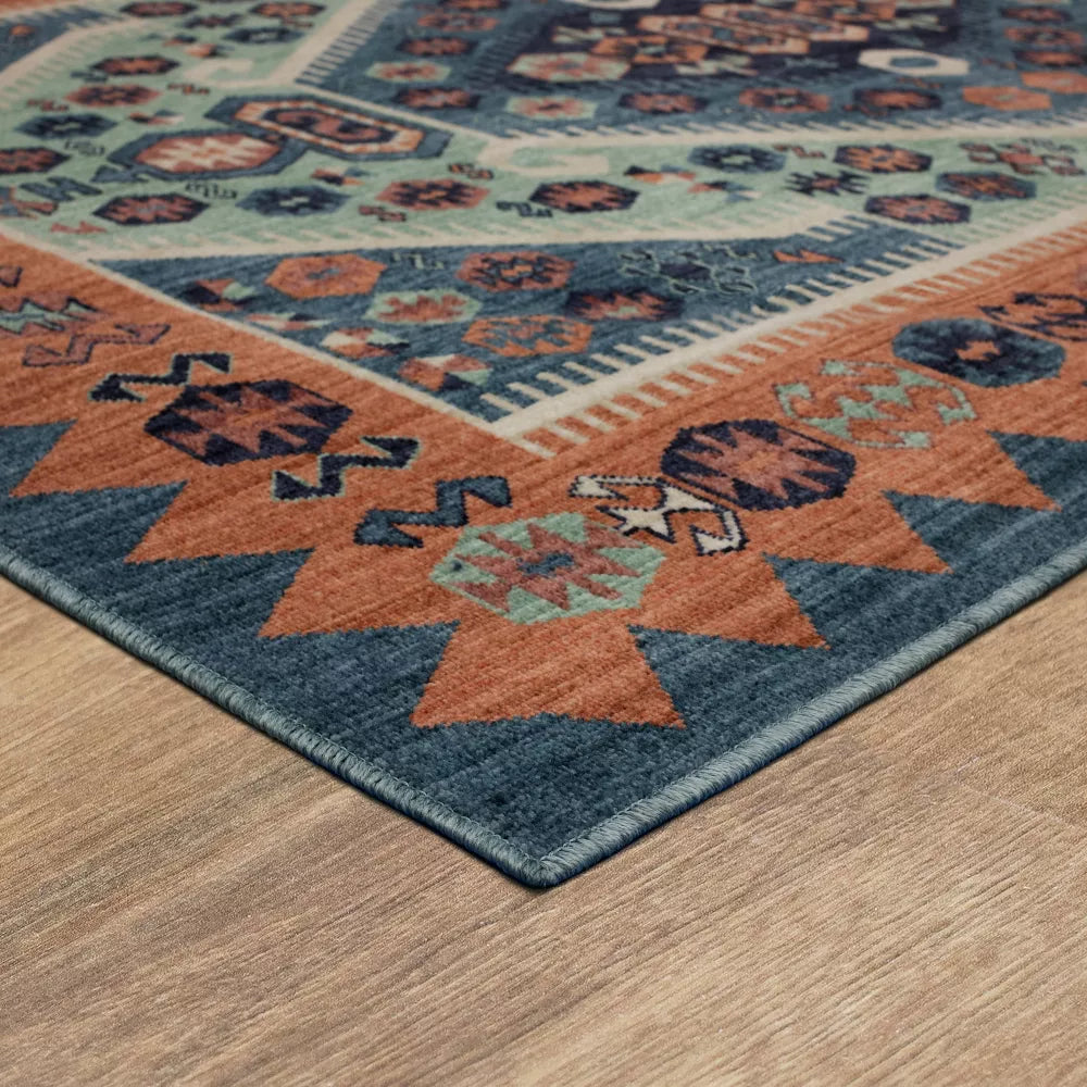 Buttercup Diamond Vintage Persian Woven Rug 7x10 Blue - Opalhouse