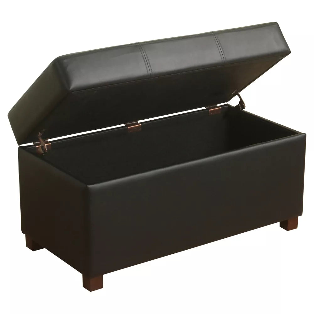 Essex Double Storage Ottoman Black - Threshold