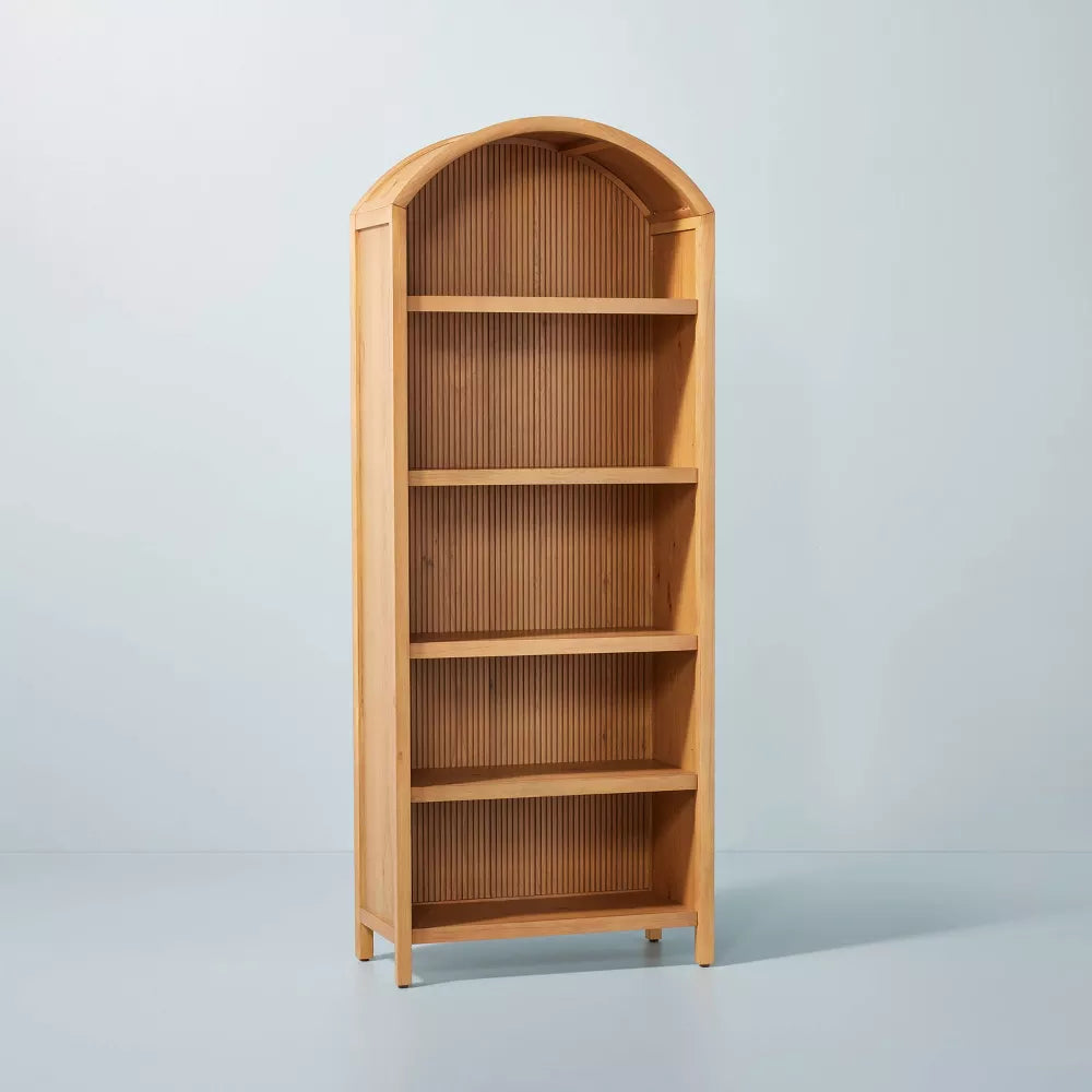 Grooved Wood Arch Bookcase Natural- Hearth & Hand with Magnolia