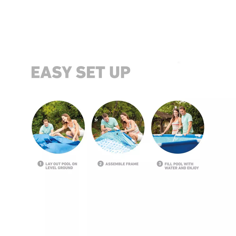 Intex 13" x 33" Metal Frame Above Ground Pool with Filter Pump