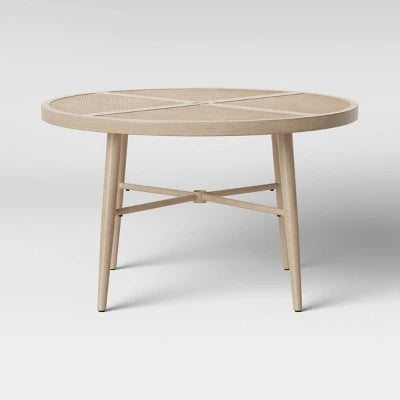 Leona 46" Round Crushed Bamboo Stamped Steel Patio Table