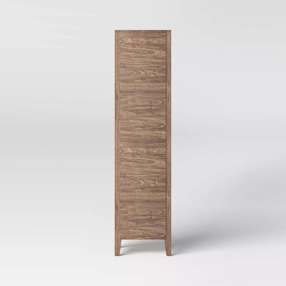 72" Carson Narrow Bookcase Walnut Brown - Threshold