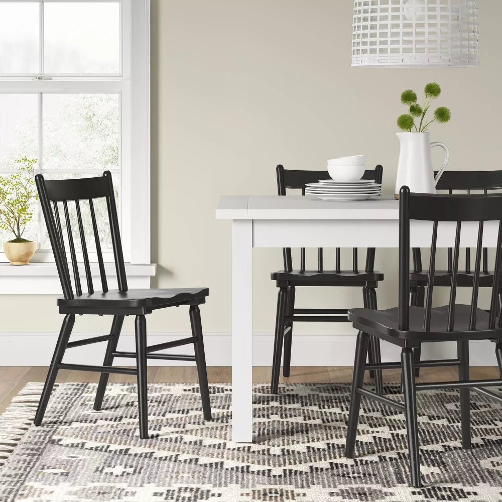 Set of 2 Hassell Wood Dining Chair Black - Threshold