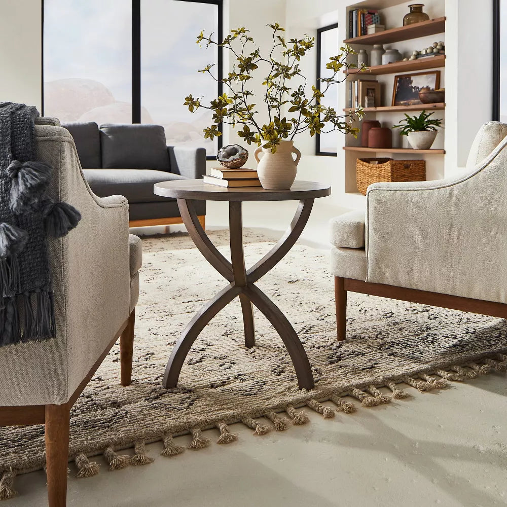 Mesa Verde Wood Curved Leg Accent Table Gray - Threshold designed with Studio McGee