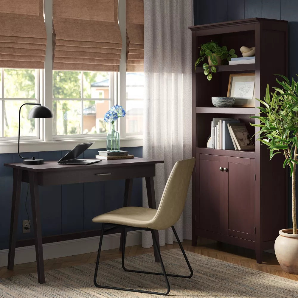 Paulo Wood Writing Desk with Drawer Black- Threshold
