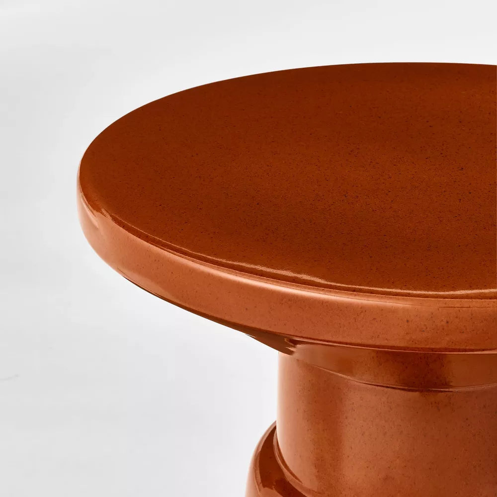 Ceramic Accent Table Brown - Threshold™ designed with Studio McGee