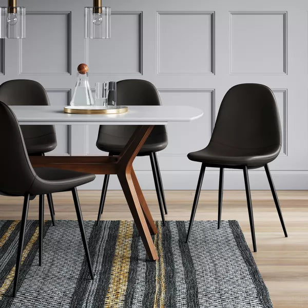 2pc Copley Upholstered Dining Chairs Dark Brown - Project 62