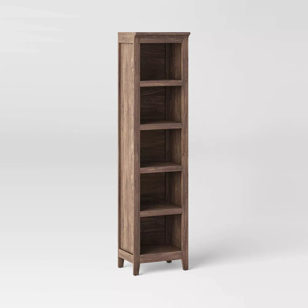 72" Carson Narrow Bookcase Walnut Brown - Threshold