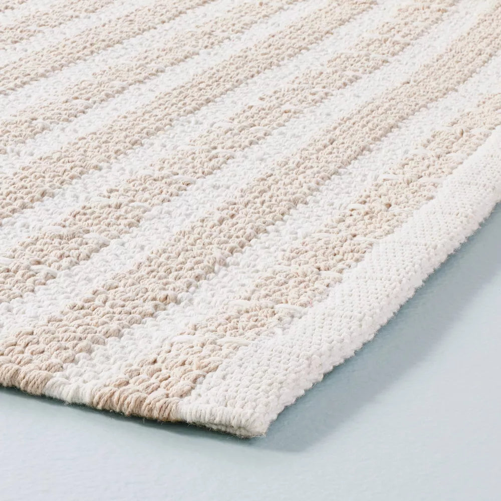 5x7 Break Stripe Handmade Area Rug Taupe/Cream - Hearth & Hand™ with Magnolia