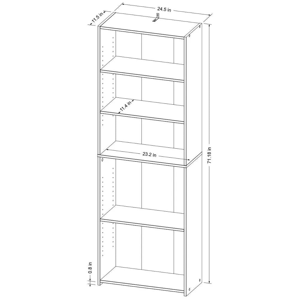 5 Shelf Bookcase White -Room Essentials