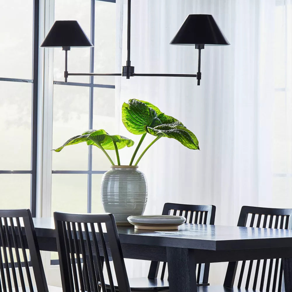Metal Two Arm Shaded Chandelier Ceiling Light Black - Threshold™ designed with Studio McGee