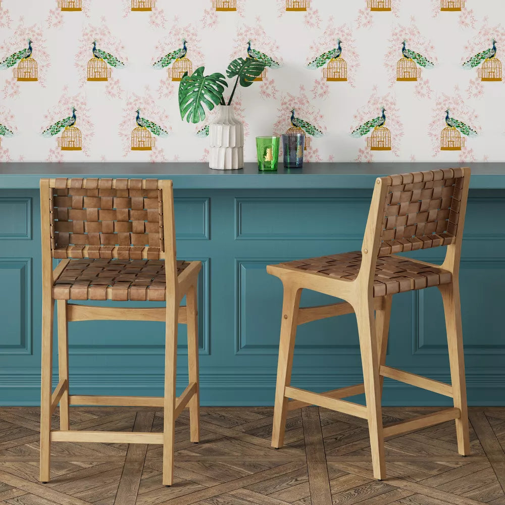 Ceylon Woven Counter Height Barstool Brown/Natural- Threshold