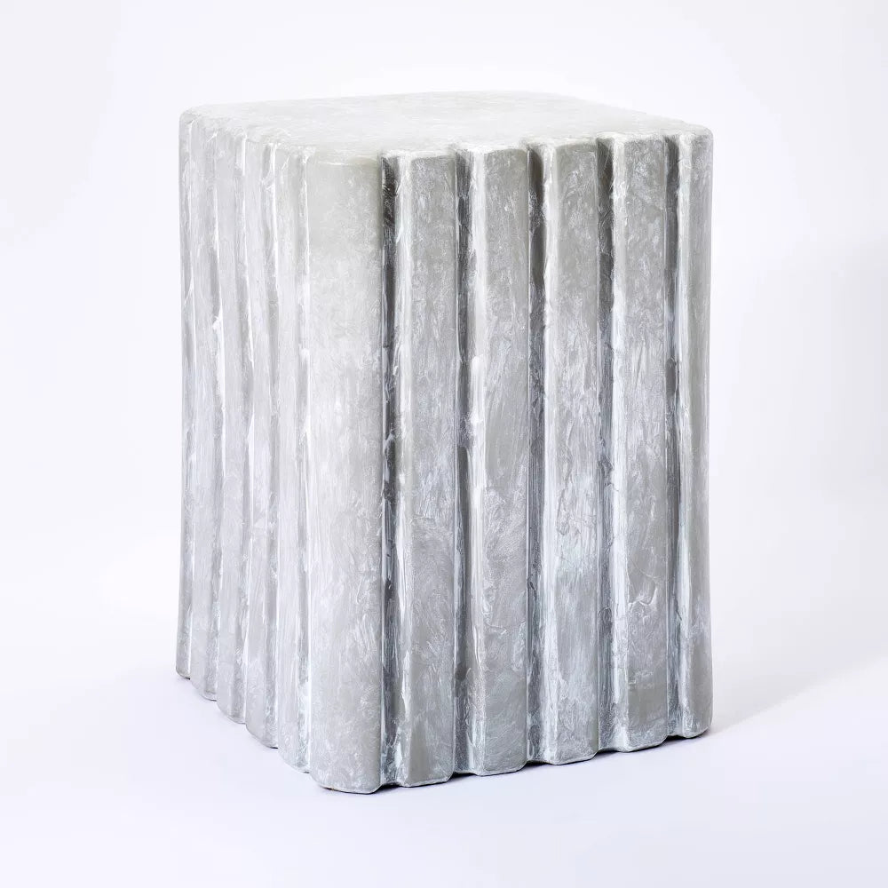 Antilles Shaped Ceramic Accent Table Gray - Threshold designed with Studio McGee