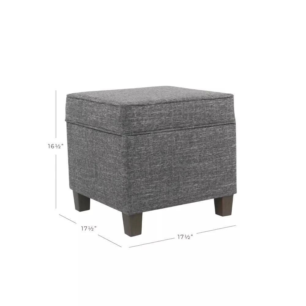 Cole Classics Square Storage Ottoman with Lift Off Top - HomePop
