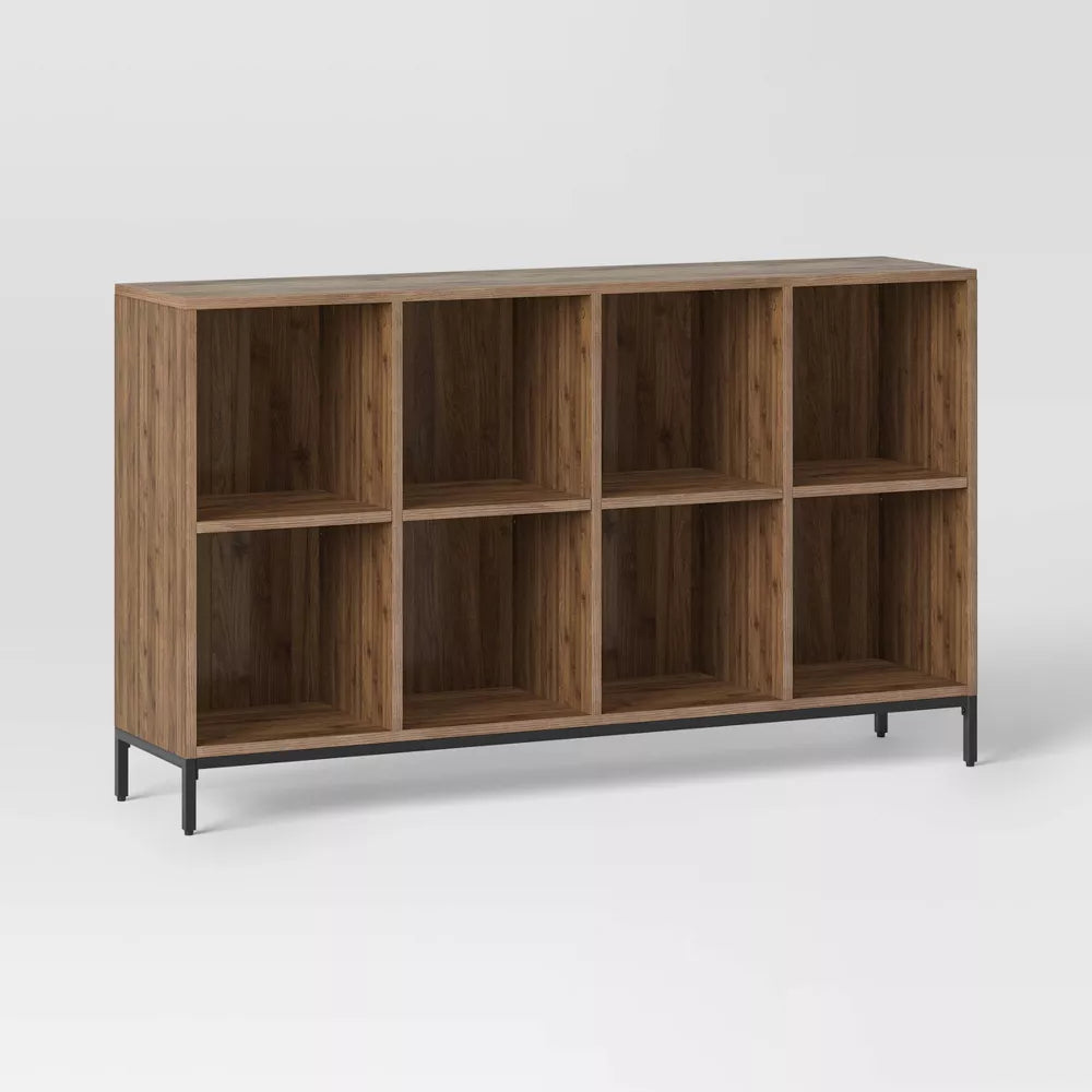 34" Loring 8 Cube Bookshelf Walnut - Threshold