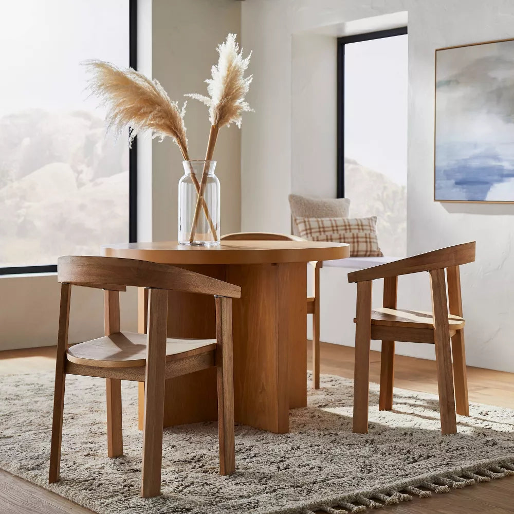 Terra Solid Wood Curved Back Dining Chair Natural - Threshold designed with Studio McGee