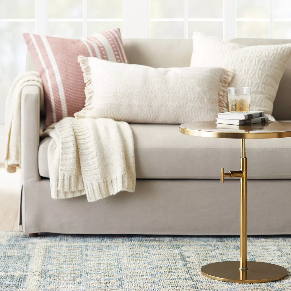 Fielding Pedestal Accent Table Aged Brass - Threshold designed with Studio McGee
