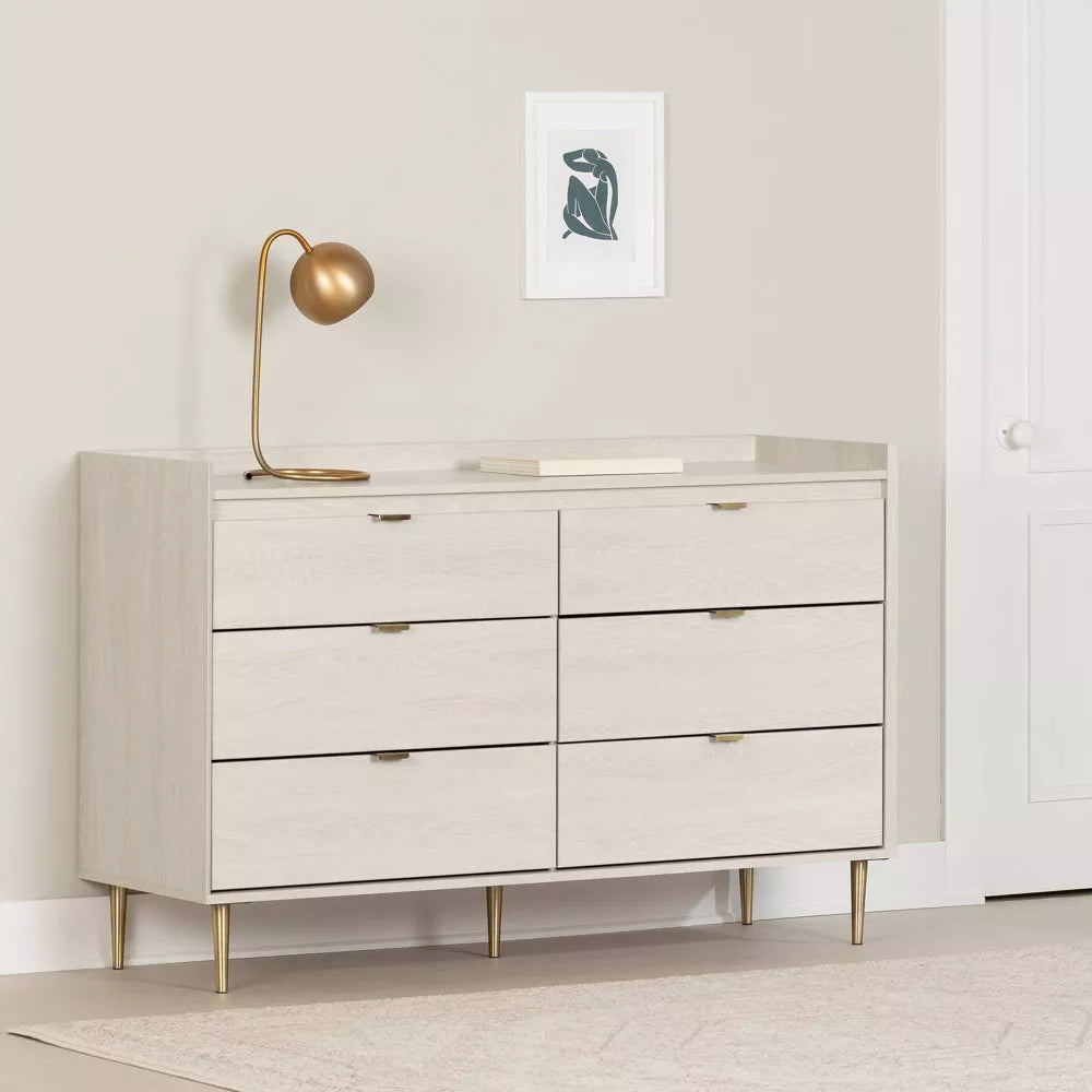 Hype 6 Drawer Double Dresser Winter Oak - South Shore