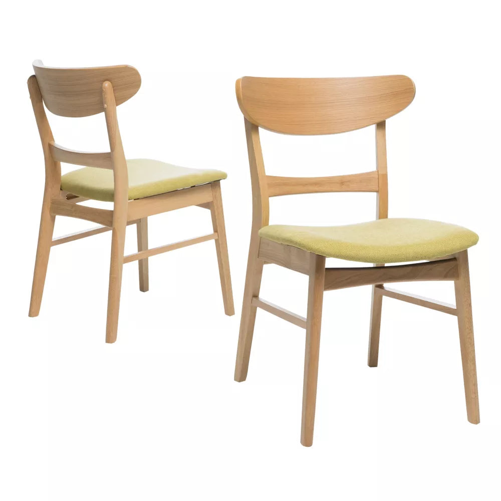Set of 2 Idalia Dining Chair Green Tea/Oak - Christopher Knight Home