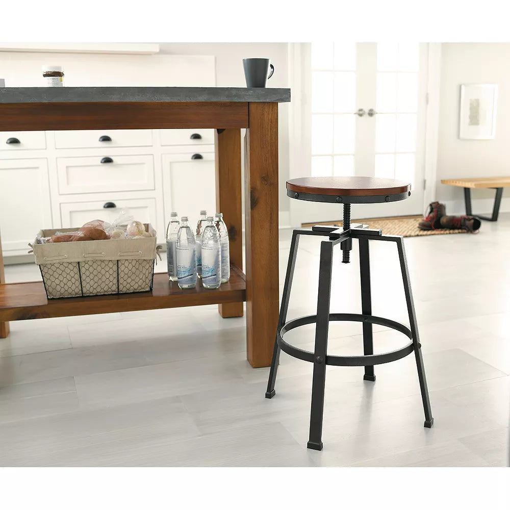 Lewiston Adjustable Swivel Barstool Bronze - Threshold
