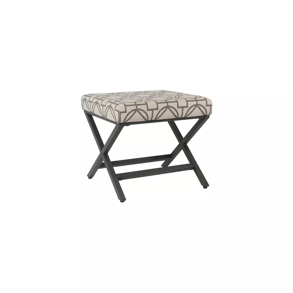 Modern Metal X Base Ottoman - HomePop