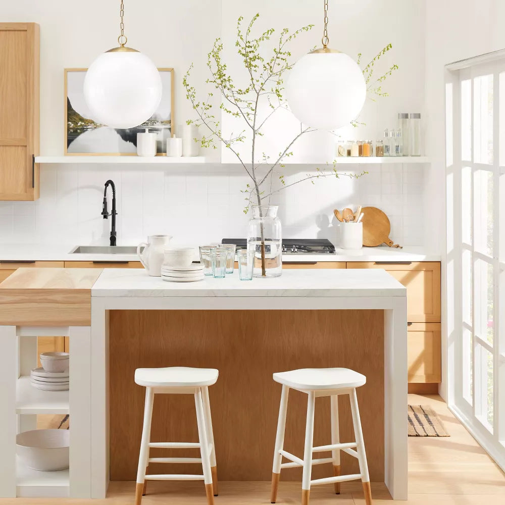 Milk Glass Ceiling Pendant Brass - Threshold designed with Studio McGee