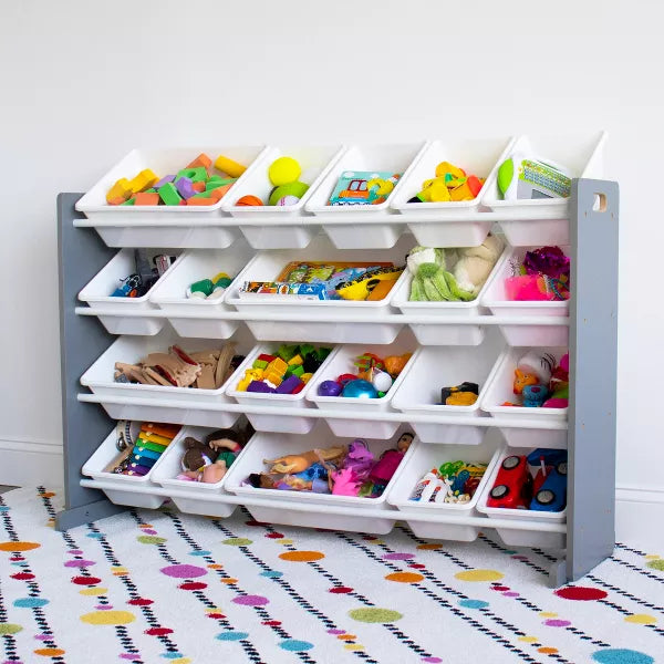 XL Kids' Toy Organizer with 20 Bins Inspire Collection Gray/White - Humble Crew (OPEN BOX)