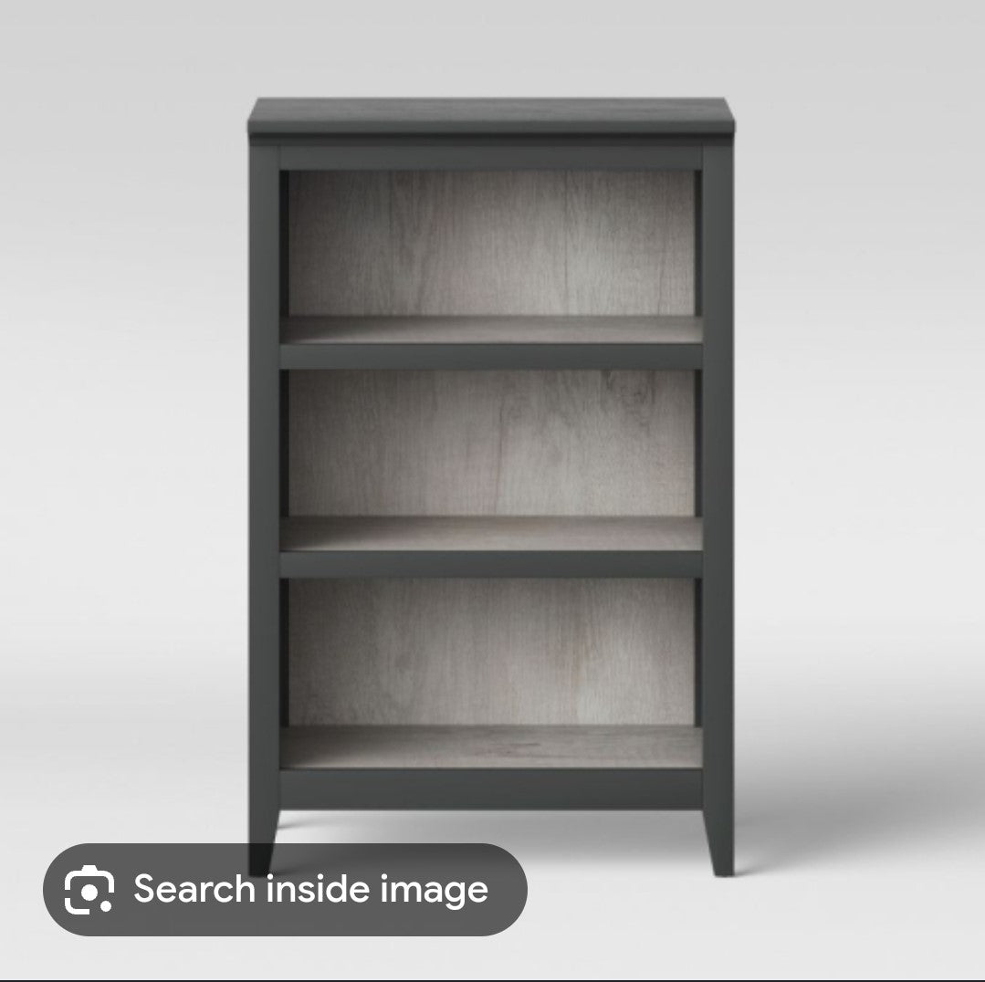 48' Carson 3-shelf Bookcase Gray