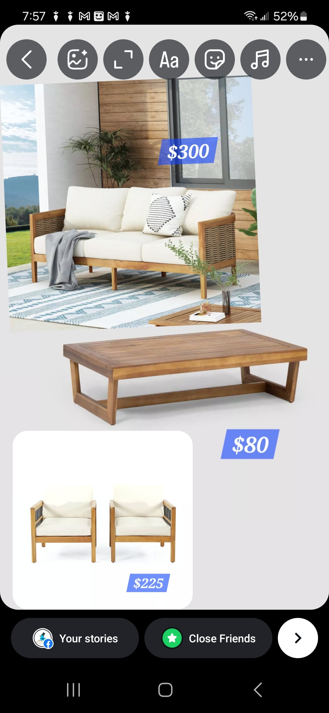 Acacia Wood Patio Bundle